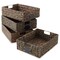 Casafield Water Hyacinth Pantry Baskets with Chalkboard Labels and Chalk Marker, Woven Storage Bin Organizers for Kitchen Shelves